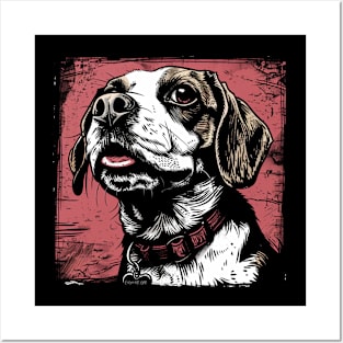 Retro Art Beagle Dog Lover Posters and Art